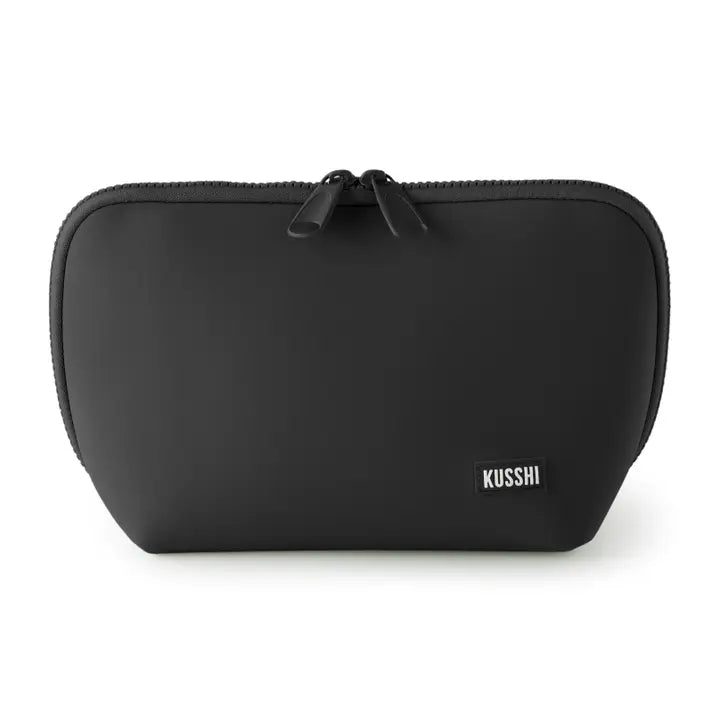 Kusshi Neoprene Makeup Bag-Black/Pink