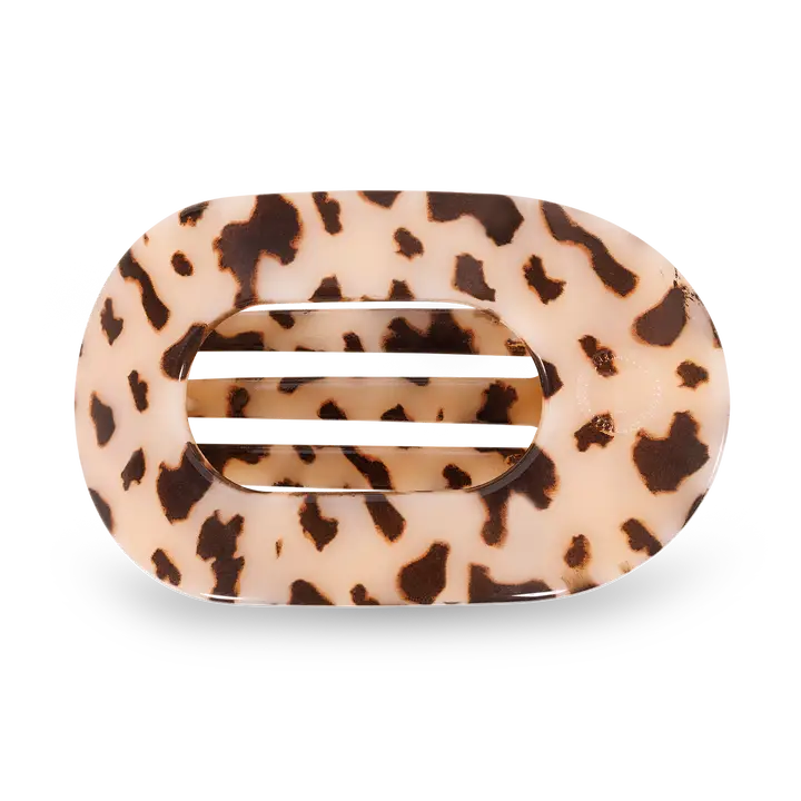 Teleties Round Flat Hair Clip | Small | Blonde Tortoise