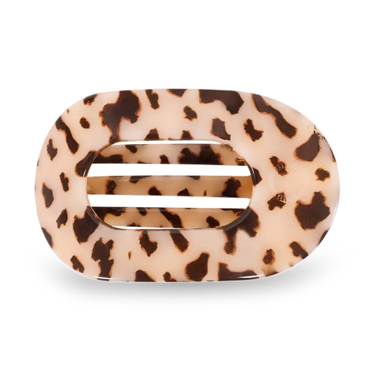 Teleties Round Flat Hair Clip | Small | Blonde Tortoise