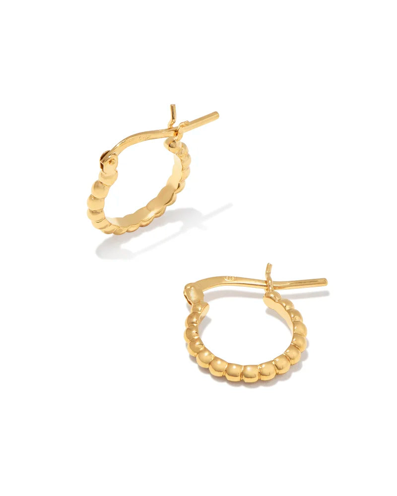 Kendra Scott Beaded 13mm Huggie Earrings in 18k Gold Vermeil