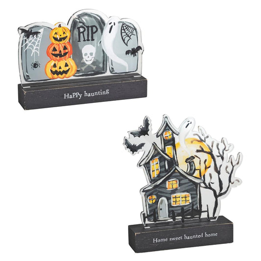 MUD PIE HALLOWEEN ACRYLIC LIGHT-UP SITTERS