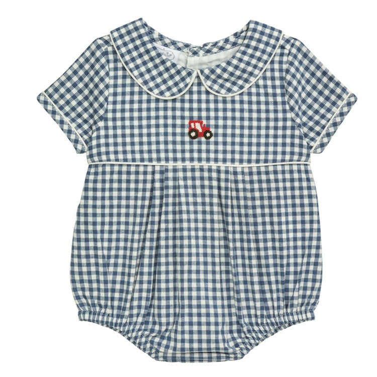 MUD PIE Tractor Icon Gingham Bubble
