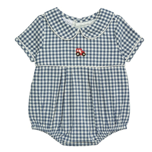 MUD PIE Tractor Icon Gingham Bubble