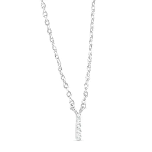 Amanda Blu Silver Cz Initial Necklace - I