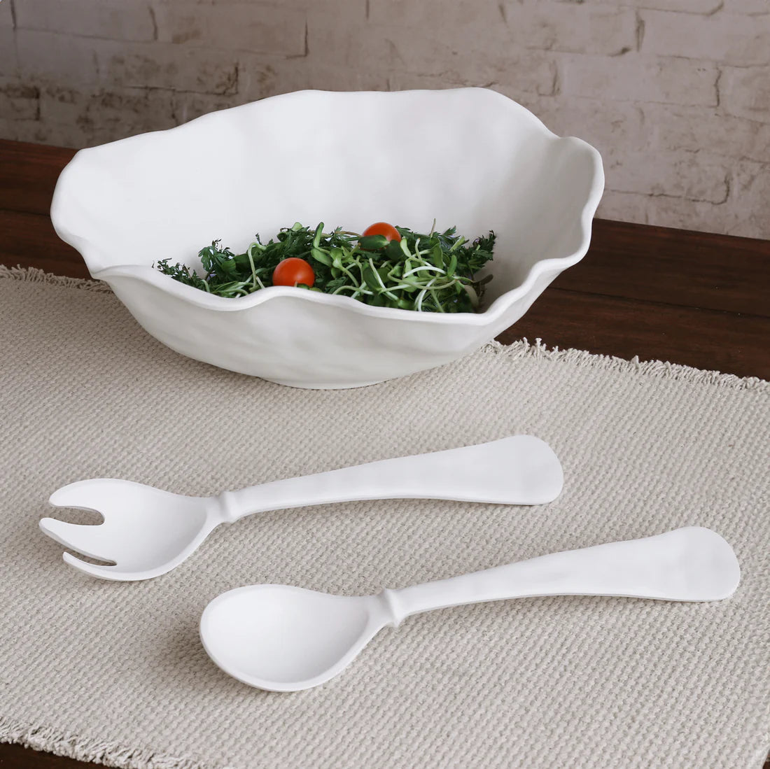 Beatriz Ball VIDA Nube Large Salad Servers (White)