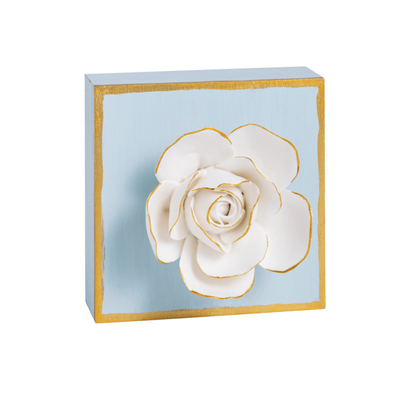 MUD PIE BLUE FLOWER PLAQUE