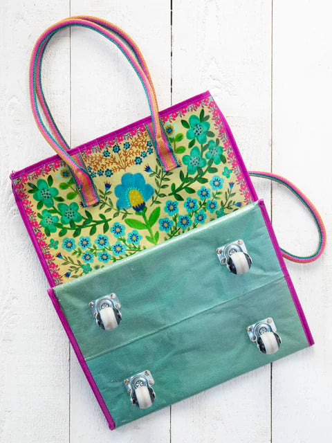 Natural Life Rolling Tote Bag-Taupe Mandala