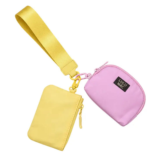 Lulu Mac- Butter/Light Pink Lulu Mac Double Pouch Wristlets