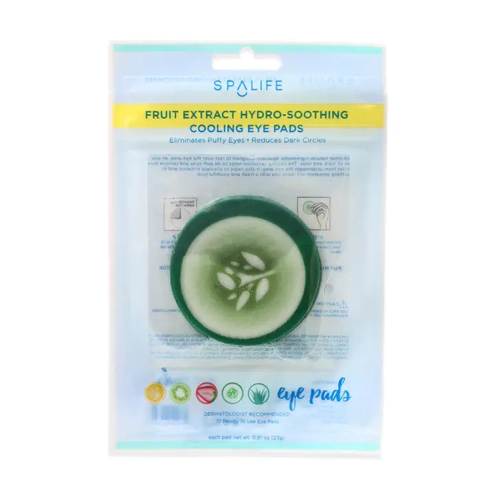 My Spa Life Cucumber Hydro-Soothing Spa, Cooling Eye Pads - 12 Pads