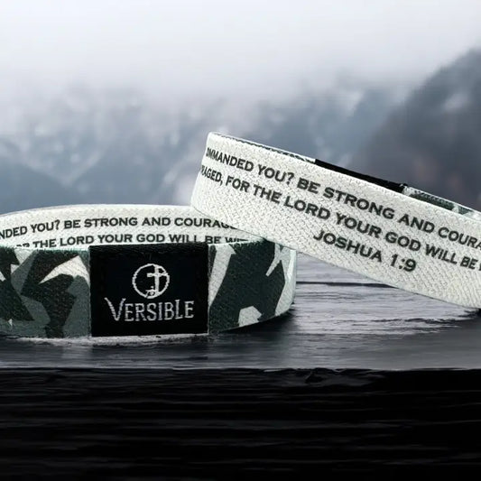 Versible Stone Camo / Joshua 1:9 Wristband