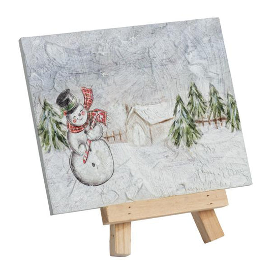 MUD PIE SNOWMAN EASEL PLAQUE