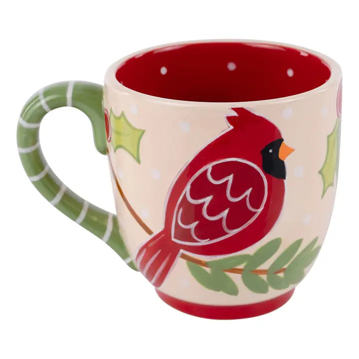 Glory Haus Cardinal Holly Christmas Mug