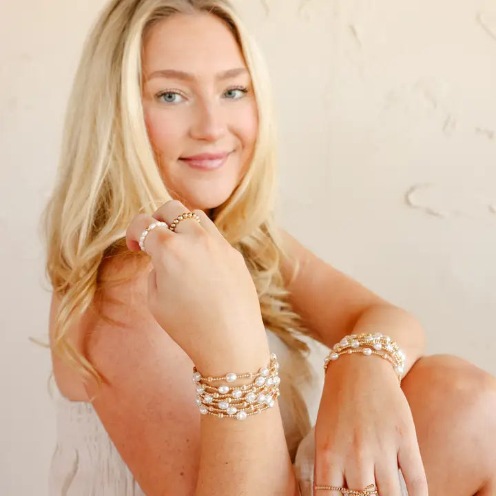 Beaded Blondes Maggie Fluted Bracelet in Gold