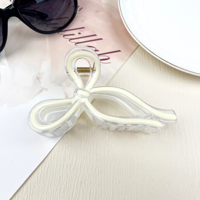 Jelly Color Bow Hair Clip Retro Simple Claw Clips