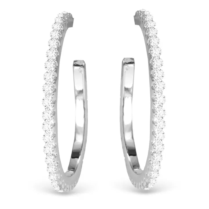 Amanda Blu Micro-Cz Hoop Earrings - Silver