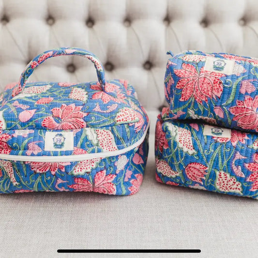 Heart of Grace Seascape | Quilted Cosmetic Bags-Set of 3