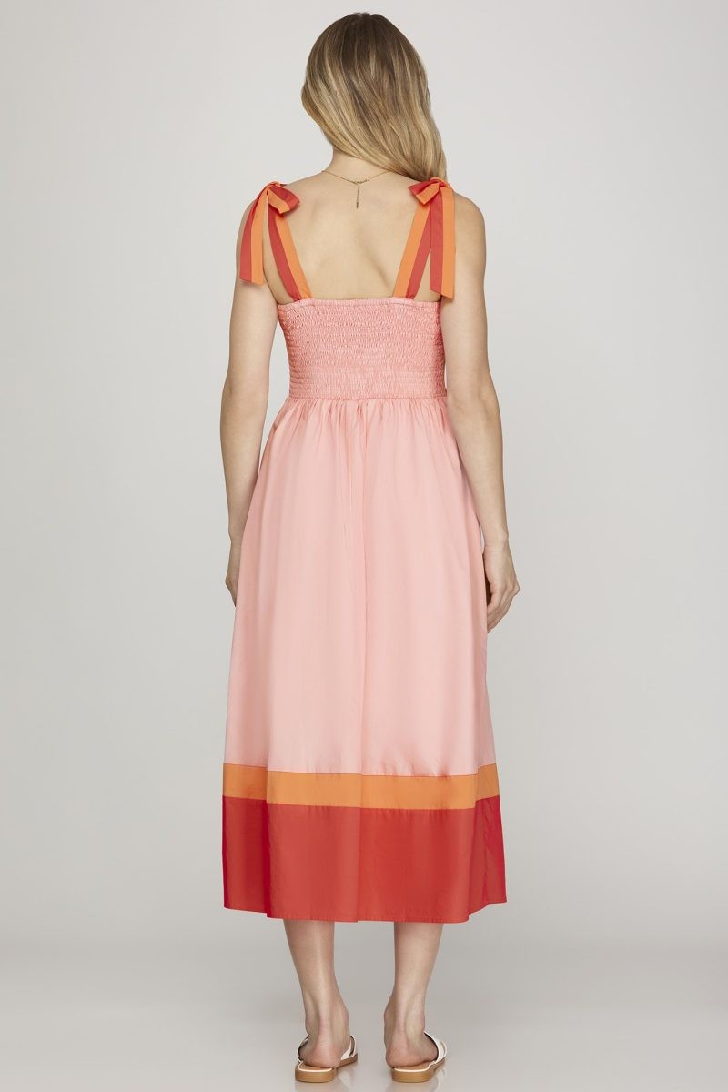 She + Sky Color Block Tube Midi Dress