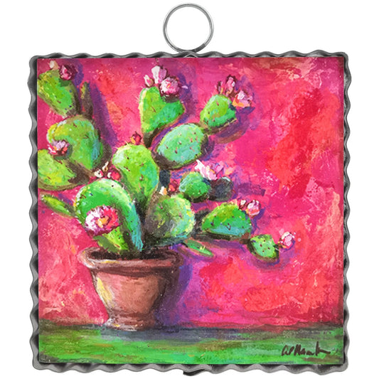The Round Top Collection Mini Art Pink Potted Cactus