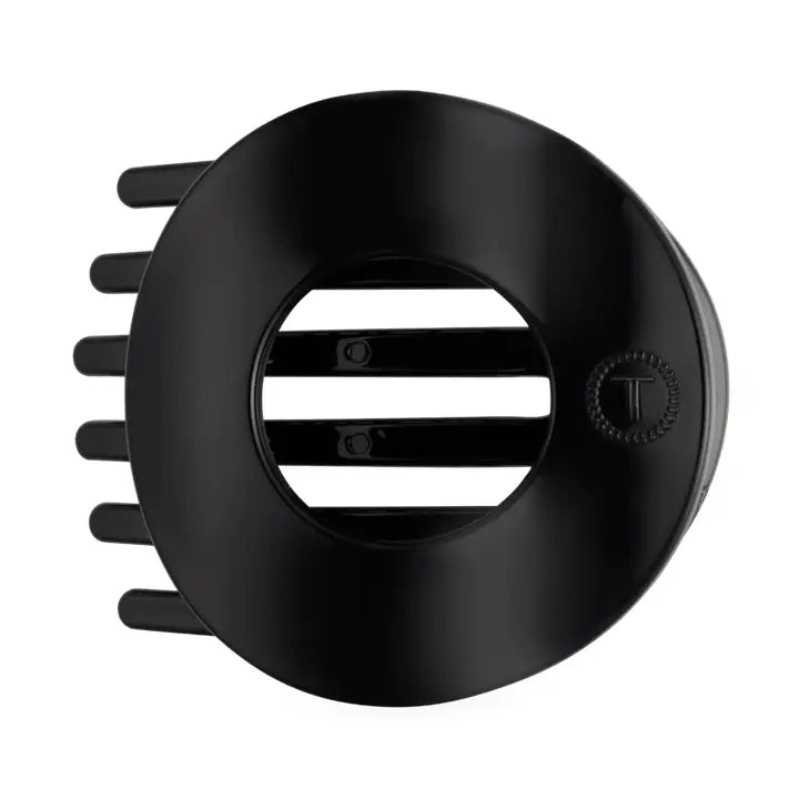 Teleties Jet Black | Large | Flat Circle Hair Clip