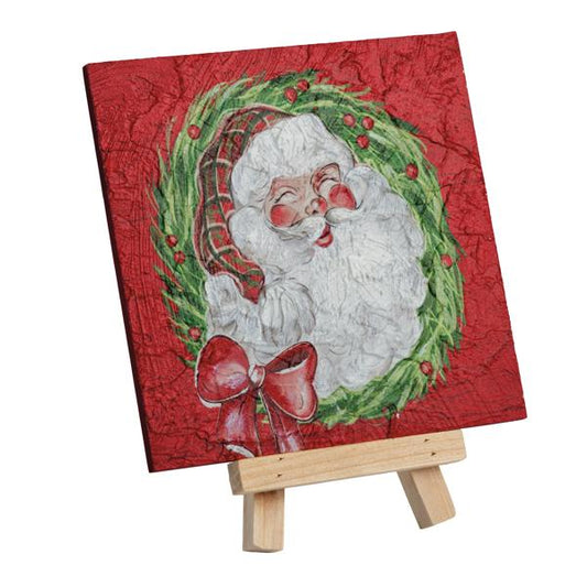 MUD PIE SANTA EASEL PLAQUE