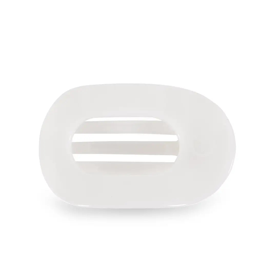 Teleties Coconut White Small Flat Round Clip