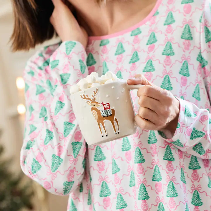 Mary Square Sculpted Mug | Winter Whimsy Reindeer