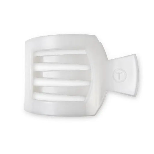 Teleties Coconut White Medium Flat Square Clip