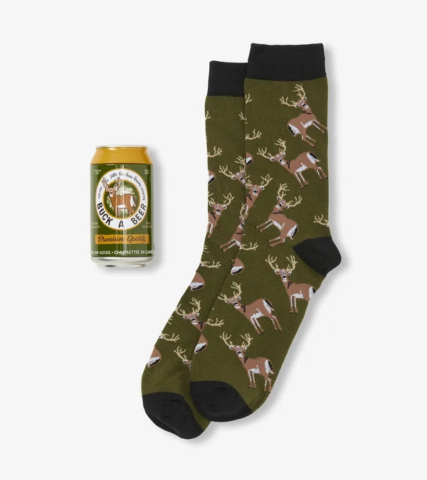 little BLUE HOUSE Buck A Beer Men's Beer Can Socks