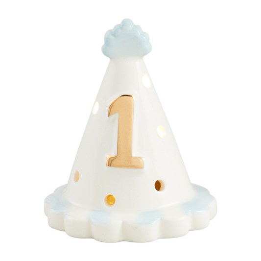 MUD PIE BLUE 1ST BIRTHDAY LIGHT-UP SITTER
