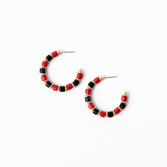 Michelle Mcdowell  Earrings Cara Red & Black