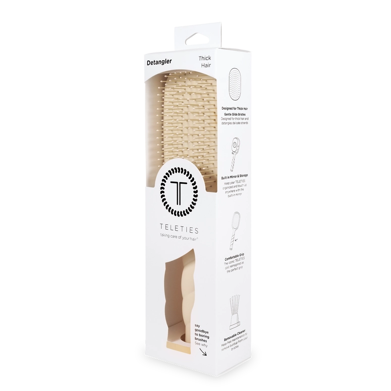 Teleties Detangler Hair Brush For Thick Hair - Tan
