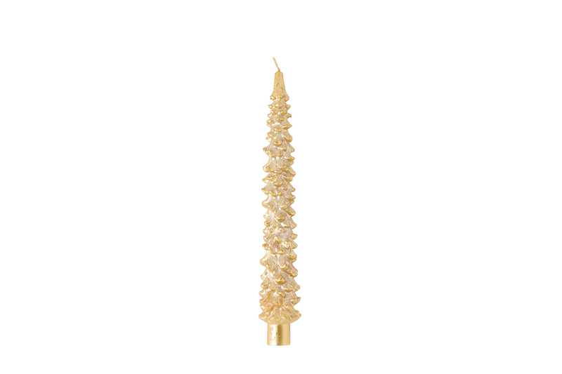 MUD PIE GOLD CHRISTMAS TREE TAPER CANDLE SET