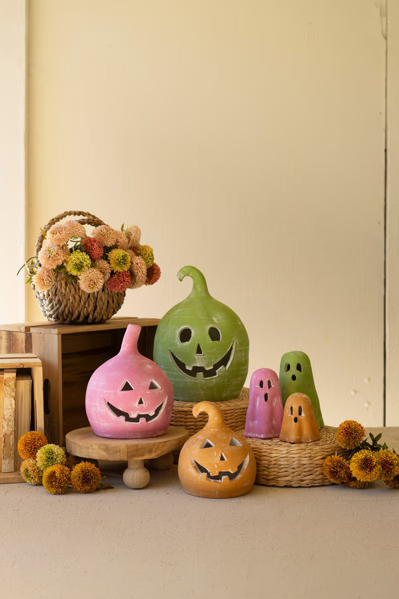 Kalalou Colorful Clay Jack-O-Lanterns