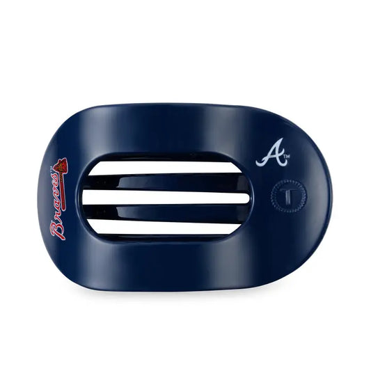 Teleties Flat Round Hair Clip | Large | Atlanta Braves
