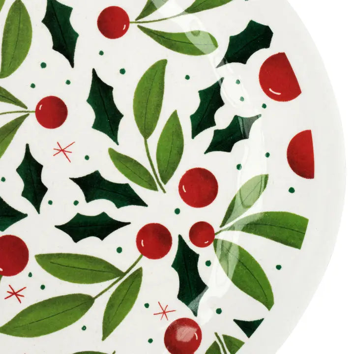 Demdaco Holly Leaves Large Melamine Oval Platter