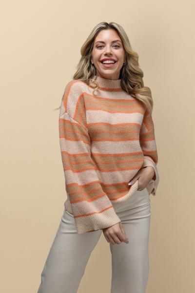 MUD PIE QUINNIE TURTLENECK SWEATER-ORANGE