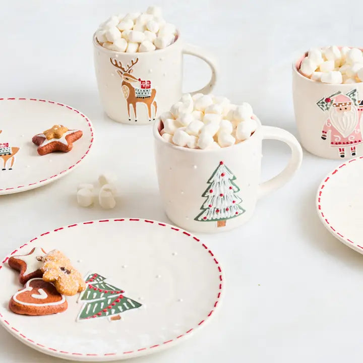 Mary Square Sculpted Mug | Winter Whimsy Tree