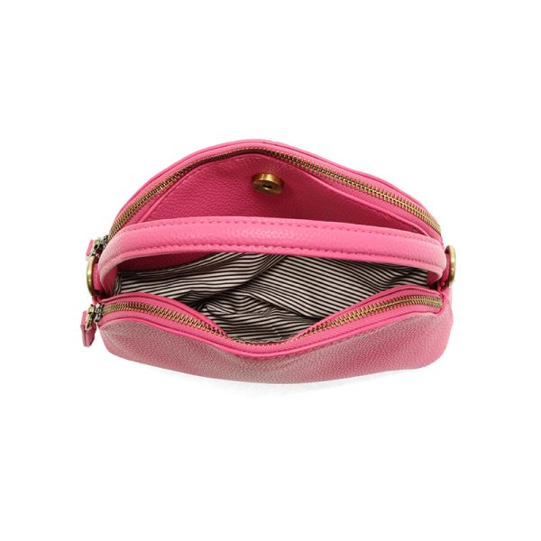 Joy Susan Larissa Double Zip Dome Crossbody-Magenta