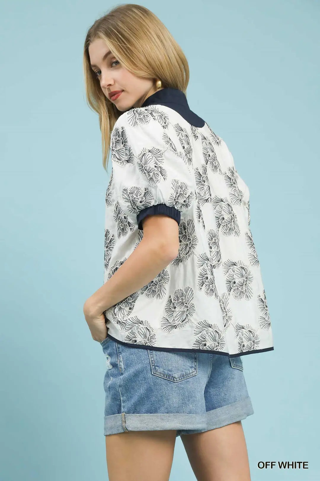 Umgee Embroidered V-Neck Top
