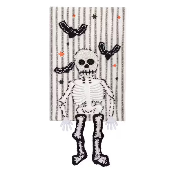 MUD PIE SKELETON DANGLE LEG TOWEL