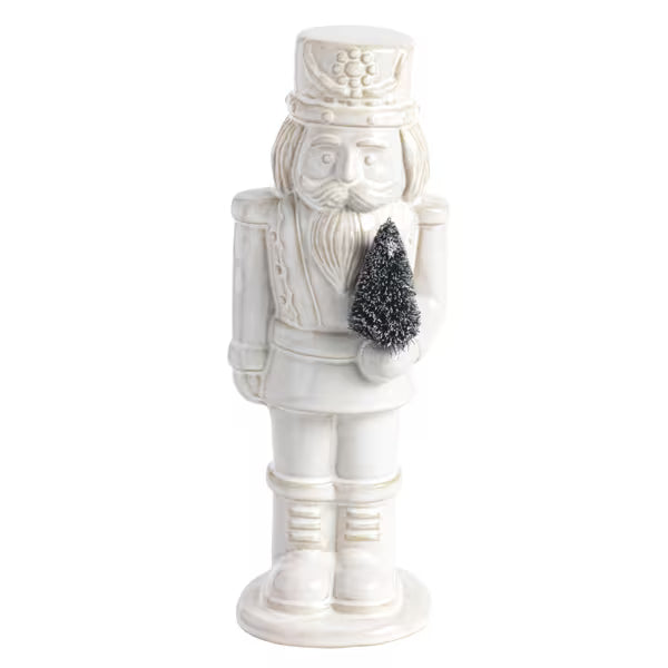 MUD PIE LARGE WHITE CERAMIC NUTCRACKER