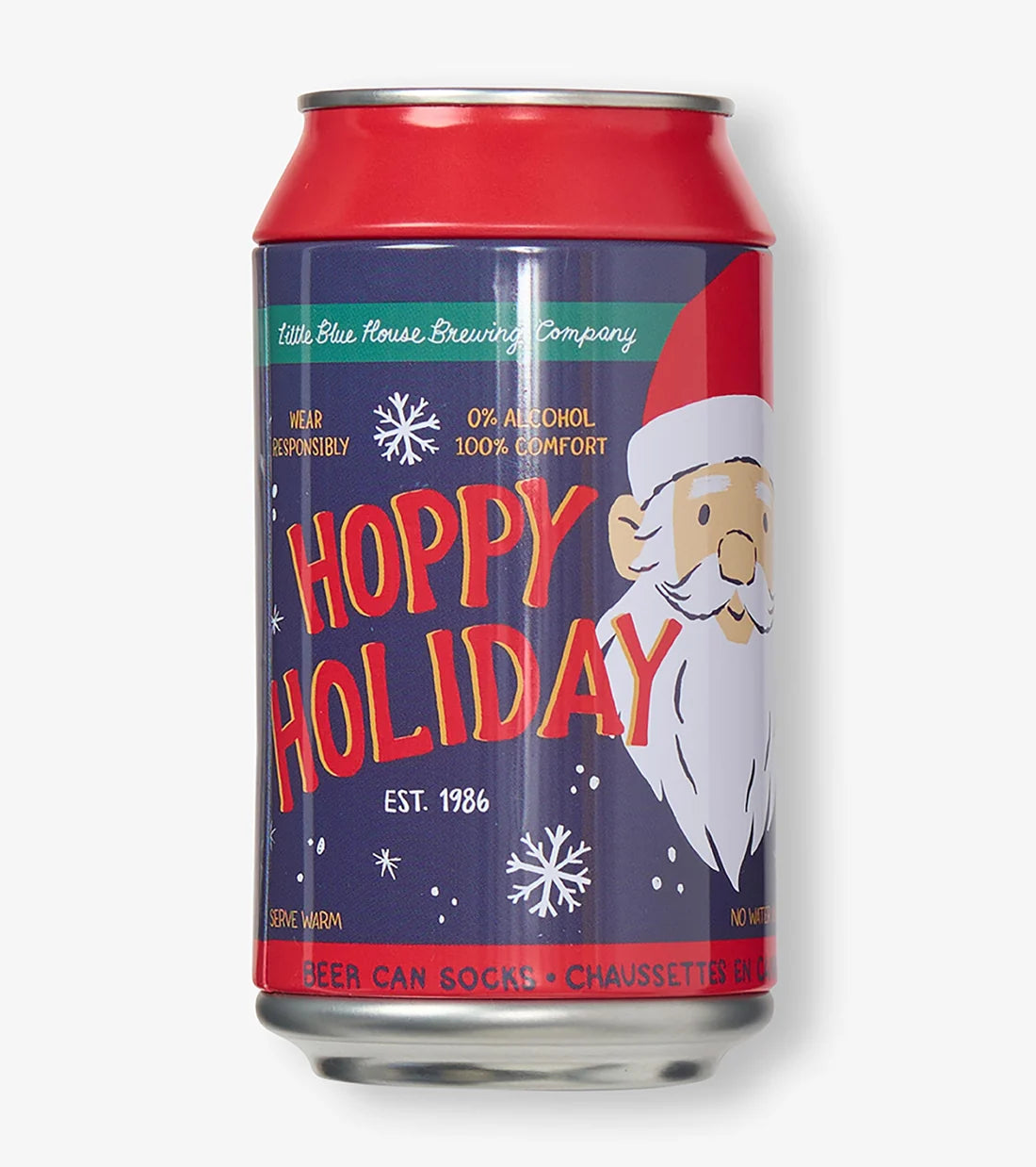 little BLUE HOUSE Men's Hoppy Holidays Beer Can Socks