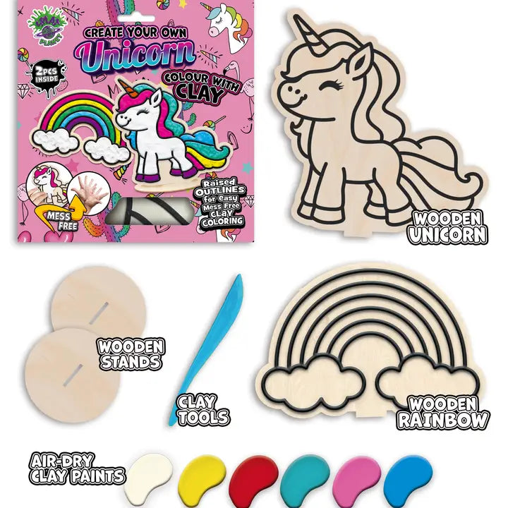 Splat Planet Unicorn Clay Colouring Kit