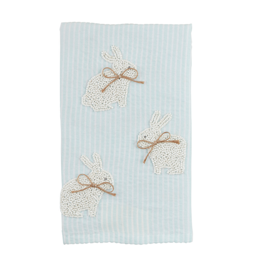 MUD PIE BUNNY BEADED TOWEL