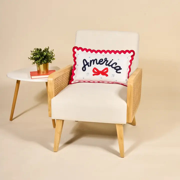 The Darling Effect Scalloped Rectangle Throw Pillow–America