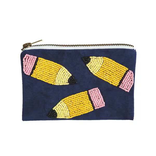 MUD PIE TEACHER PENCILS BEADED POUCH