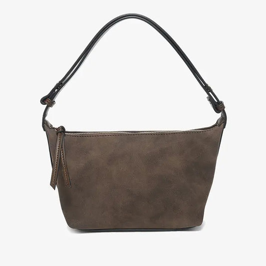 JEN & CO. Vittoria Convertible Suede Shoulder Bag-Espresso