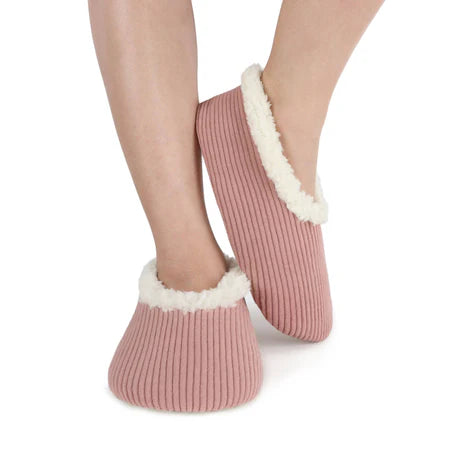 Snoozies! Womens Solid Corduroy Slipper With Memory Foam Sole Peach Beige