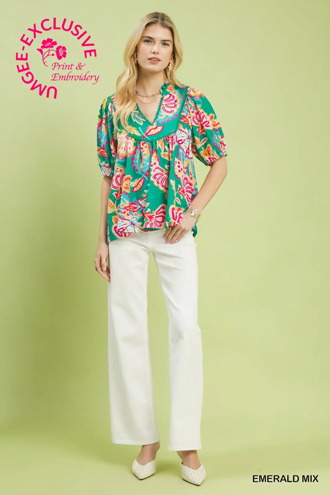 Umgee Paisley Print Top