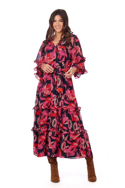 MUD PIE PORTIA MAXI DRESS-PINK